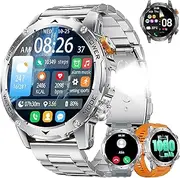 LIGE Smart Watch for Men (Make/Answer Calls) with 1000mAh, 1.75" HD Screen Smartwatch with Flashlight, Heart Rate/SpO2/Sleep Monitor, IP68 Waterproof, 100+ Sports Modes for Android iOS, 3 Straps