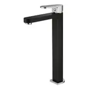 Modernnational Eva Mini Chrome And Matt Black Solid Brass High Rise Basin Mixer