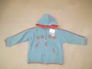 NWT PUMPKIN PATCH LONG SLEEVED ZIP FRONT HOODIE, 3, BLUE, 'CREW' ON FRONT,COTTON