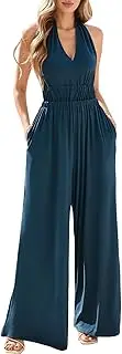 [CHERFLY] Jumpsuits for Women 2025 Summer Sleeveless Overalls Backless Halter Outfits