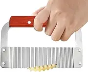 Crinkle Cutter for Veggies,Stainless Steel Crinkle Cutter | Multi-Functional French Fry Cutter Wavy Cutting Tool for Home Kitchen Cucumber Carrot