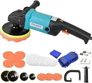 VOLKWELL Car Buffer Polisher, 1600W Polisher Waxer 6 Variable Speed 500-3000 RPM, Complete Polishing Kit Detachable Handle for Car Boat Sanding Polishing Waxing.