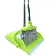 Extendable Long Handle Broom and Dustpan Set, Stainless Lightweight Upright S...