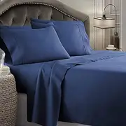 Kingtex 1800 Thread Count Ultrasoft Sheet Set, King Single, Denim