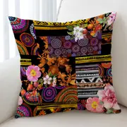 Mandalas and Flowers Dark Messy Design Cushion Cover