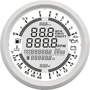 ALAGPNPMZH 85mm 12V GPS Tachometer 6 in 1 Multifunction Gauge Boat Oil Pressure Gauge 10 Bar Speedometer Boat RPM Meter for Moto Speedometer(WW-5 Bar)