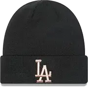 New Era L.A. Dodgers Beanie Hat MLB Metallic Logo Black/Rose Gold with Envelope