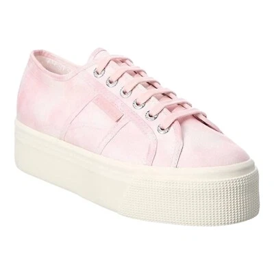 Superga 2790 Flatform Platform Trainers Sneakers Size 37.5/7 Pink Tie Dye