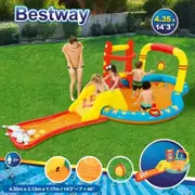 Bestway Lil’ Champ Water Play Pool Centre Playground Inflatable Splash Park Sprayer Bowling Basketball Ring Outdoor Activity Waterplay 4.35x2.13x1.17m