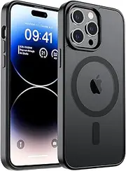 SUPFINE Magnetic for iPhone 14 Pro Max Case (Compatible with MagSafe) (Military Grade Drop Protection) Slim Translucent Matte Shockproof with Anti-Fingerprint Phone Case,Black