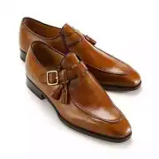Customised Single Monk Strap leather Shoes Men Genuine Formal Handmade Boots