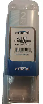 Crucial 4GB Kit (2GBx2) DDR3 1333 MT/s (PC3-10600) CL9 SODIMM 204-Pin 1.35V