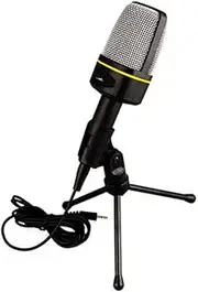 Parliky 3.5mm Vintage Microphone Tripod Holder for Laptop Karaoke Music Recording Computer Microphone