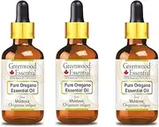 Greenwood Essential Pure Oregano Essential Oil (Origanum vulgare) with Glass Dropper 100% Natural Therapeutic Grade Steam Distilled for Personal Care (Pack of Three) 100ml X 3 (10oz)