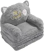 Kids Couch Fold Out, Kids Couch Toddler Chair, Foldable Cute Cartoon Cat Sofa Bed for Kids, Toddler Lounge Chairs Comfy Toddler Sofa Toddler Furniture for Girls Boys (3 Tier)