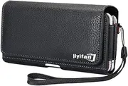 Dual Poacket Horizontal Executive Holster Belt Clip Pouch Case for iPhone 13 12 11 iPhone XR XS Max Samsung Galaxy S22+ S21+ S21 FE S20 FE S20+ A53 A32 A51 A52 Google Pixel 6 4a 5G OnePlus Nord 2