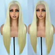 Blonde Synthetic Lace Front Wigs Pre Plucked,13x6 Long Straight 32 Inch Free ...