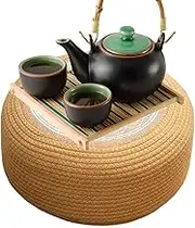 Round Floor Cushion - Meditation Cushions | Rattan Ottoman | Futon Cushion | Waterproof Outdoor Ottomans | Tatami Floor for Home Garden Coastal Living Porch Exterior Deck Poolside Seating