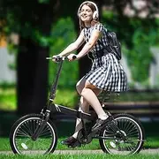 [YITAHOME] 20 Inch Folding Bike for Adults, 7-Speed Foldable Bicycle for Women Men, Portable Commuter Bikes with Adjustable Seat and Handlebar for Commuting, Fitness, Vacation