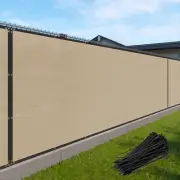 2ft Tall Privacy Fence Screen Garden Yard Patio Windscreen Breathable Tarp Sand