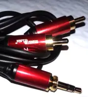 3.5mm to 2 RCA Cable 1/8" Stereo Audio Male to Dual RCA Male Gold 3 ft.