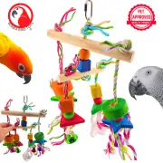 Bonka Bird Toys 2620 Jumble Cross Colorful Chew Festival Parrot Cage Toy Conure