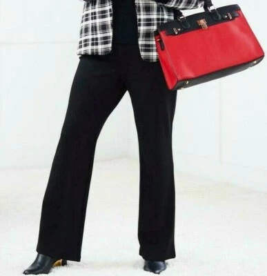 Slacks pull on IMAN Original stretchy PONTE Boot-Cut Pants SIZE & COLOR 722609