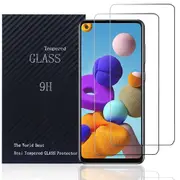 [2 PACK] Samsung Galaxy A21s Screen Protector Full Coverage Tempered Glass Screen Protector Guard (Clear) - Case Friendly