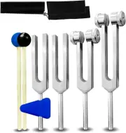 Tuning Fork Set 4 Pcs 128Hz 256Hz 512Hz 528Hz Tuning Forks for Healing Chakra Se