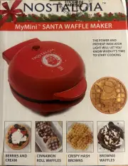 My Mini Santa Waffle Maker -Nostalgia Christmas Waffle maker Brand new in Box