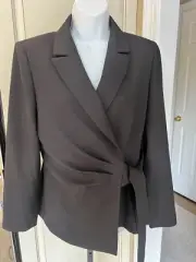 Preston & York Sz 8 Black Stretch Crepe Blazer Jacket Womens NWT