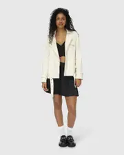[Belle & Bloom] Cool Nights Cropped Trench Coat - Off White