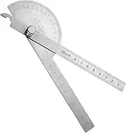 YUXIANLB 1 Piece Protractor Angle Finder Ruler Stainless Steel Adjustable Viewfinder Round Head Precision Scale Woodworking Machinists Measuring Tools for Engineering Roomery Gift