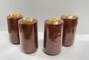 Perial Co 4 Cones of Polyester Threads for Sewing Quilting Serger Rust