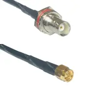 RFC195 BNC FEMALE BIG BULKHEAD to SMA MALE Coax RF Cable USA-Ship Lot