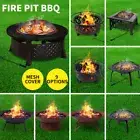 Fire Pit BBQ Grill Pits Outdoor Fireplace Patio Camping Garden Heater Firepit