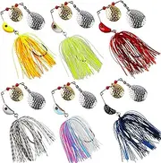 OROOTL Spinnerbait Fishing Lures Kit, Bass Fishing Spinner Baits Set Multicolor Buzzbaits Hard Metal Topwater Swimbait Jig Lure for Bass Pike Trout Walleye Freshwater Saltwater Fishing