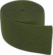 uxcell Elastic Bands for Sewing 7.5cm x 4.6m Olive Green Knit Elastic Spool High Elasticity for Wigs, Waistband, Pants, Craft DIY Projects