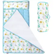 Moonsea Nap Mat for Toddlers Dinosaur with Pillow and Fleece Minky Blanket, L...