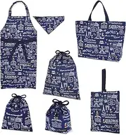 NT604000 Disney School Entrance School Entrance 6-Piece Set, Lesson Bag, Quilting (with Gusset), Shoe Case, Drawstring Bag, Gymnastics Clothing Bag, Lunch Bag, Cup Bag, Small