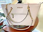 New Michael Kors Jet Set Front Pocket Buff Leather Tote Shoulder Bag