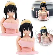 Kanako Chest Shaking Ornaments, Shake Shake Girl Car Dashboard Decorations, Tide Play Q Version Doll Bobbleheads, Kawaii Sexy Action Figurine Beauty, Car Center Console Sculpture Model (2Pcs)