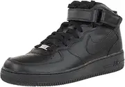 [Nike] Men's Air Force 1 Mid '07 Shoes, Black/Black-Black, 42 1/2 EU (9 AU)