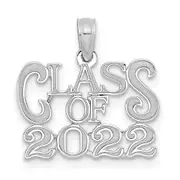 14k White Goldw CLASS OF 2022 Graduation Charm