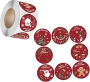 HOMSFOU 4 Rolls Christmas Present Box Sealing Stickers Adhesive Decorative Labels for Holiday Packaging Fun Christmas Elements for Suitable for Various Surfaces