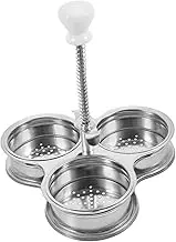 KICHOUSE 3 Cup Egg Cooker Boiled Egg Maker Spoon Round Poached Egg Makers for Brunch