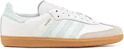 [adidas] Samba OG Big Kid Sneakers, Cloud White/Semi Flash Aqua/Gum, 4 Big Kid
