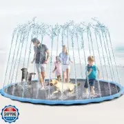 Lewtemi 10 ft Extra Large Non-Slip Splash Pad 120" for Adult Kids and Dog, Gi