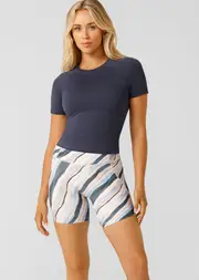 [Lorna Jane] Seamless Contour Short Sleeve Top in Blue, Size - Medium M Ash Blue