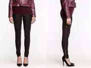 Rebecca Minkoff Women's Nicholas Pants BLACK Gold Side Zipper F124017 New Slim